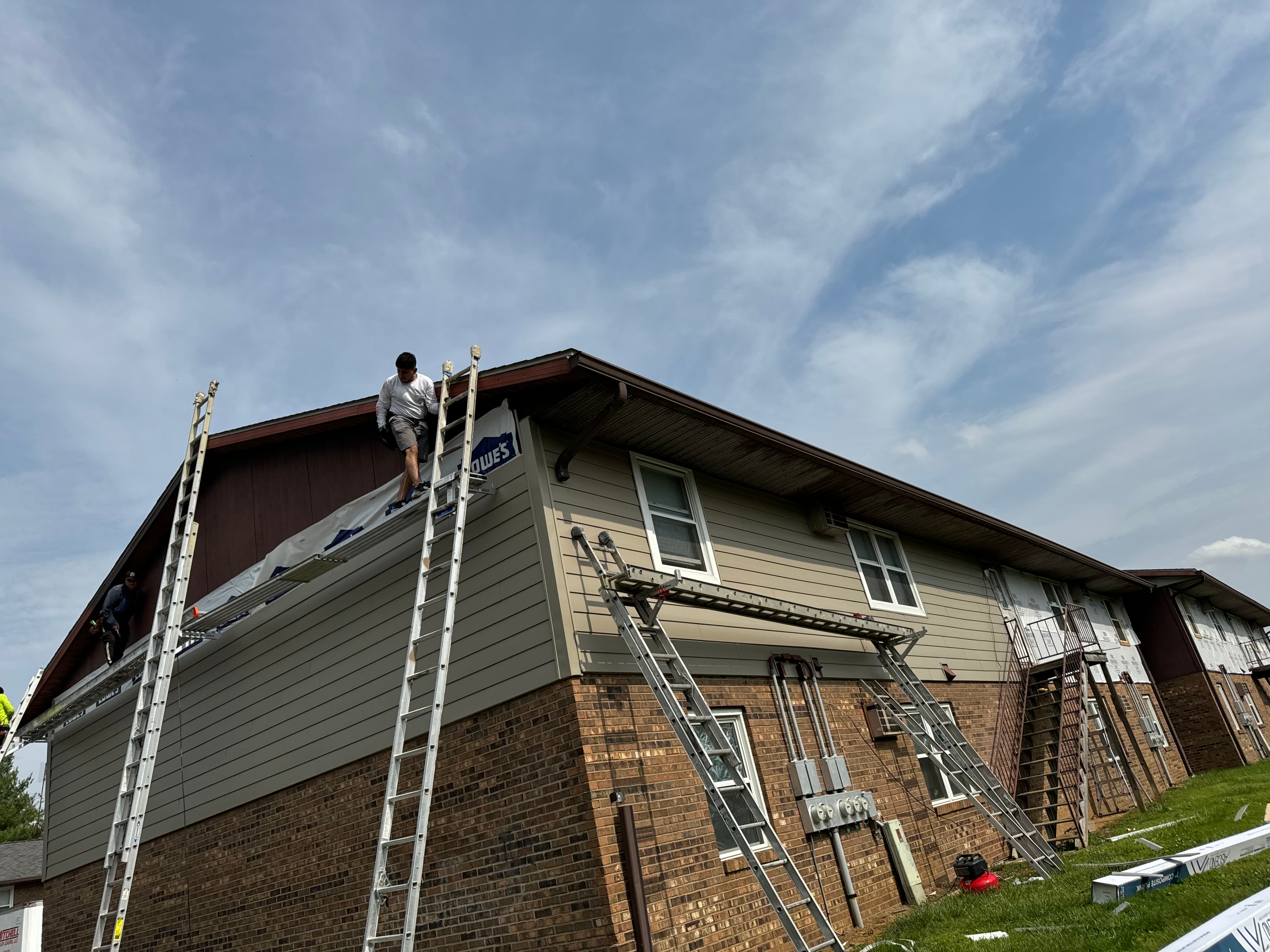 Rock's Roofs job site — Evansville IN